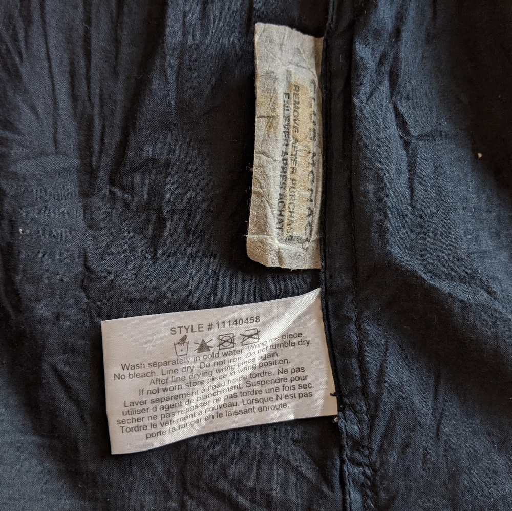 Club Monaco Black Sheer Cotton A-Line Skirt - Picture 8 of 8